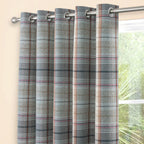 Gleneagles Tartan Steel Thermal Blackout Eyelet Curtains