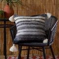Grayson Black Outdoor Tassel Cushion (43cm x 43cm)