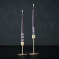 2 Black and White 'Boo' Tapered Dinner Candles