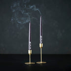 2 Black and White 'Boo' Tapered Dinner Candles