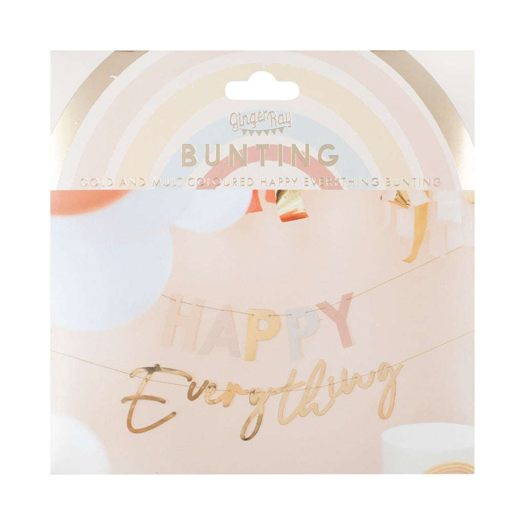 Pastel and Gold Happy Everything Party Bunting