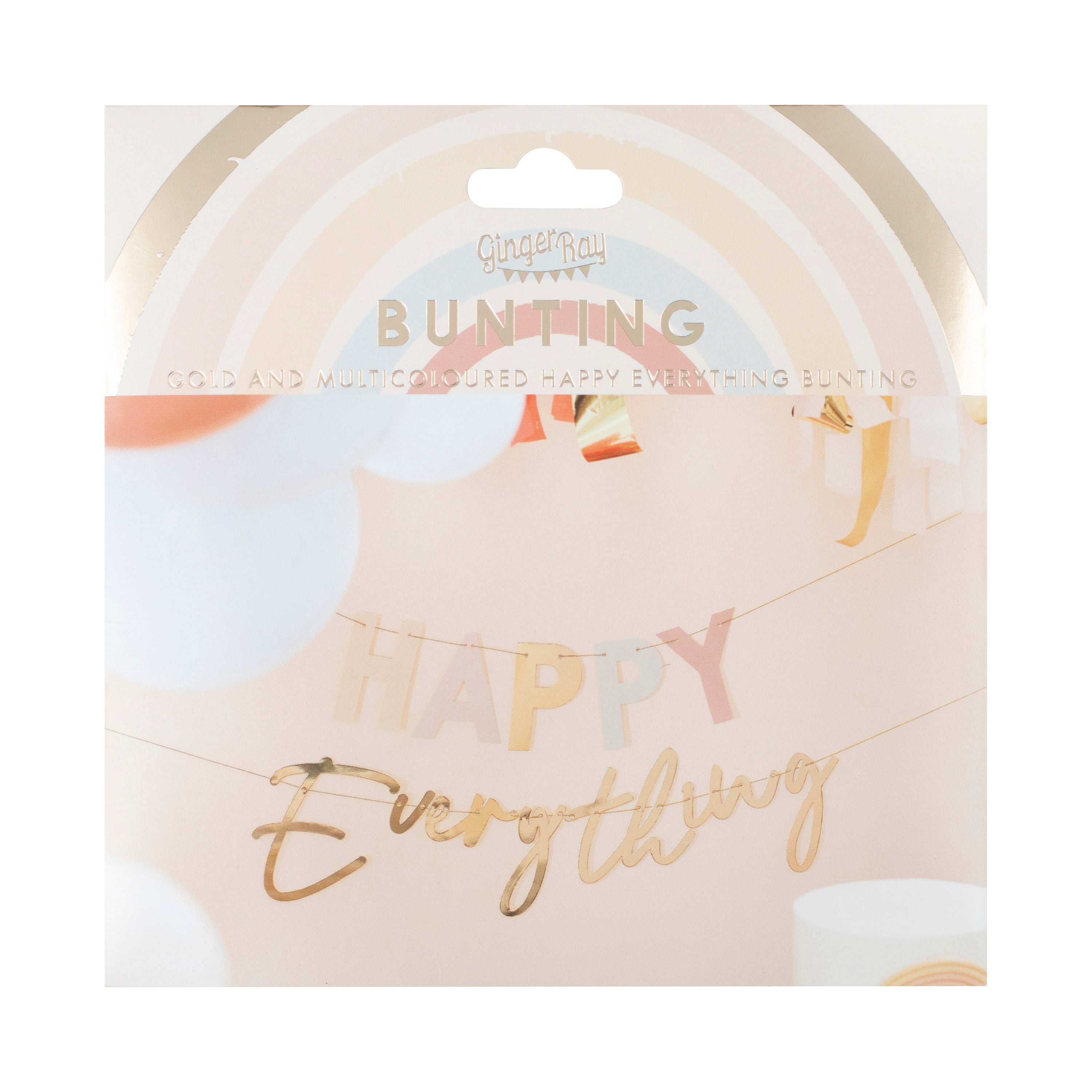 Pastel and Gold Happy Everything Party Bunting