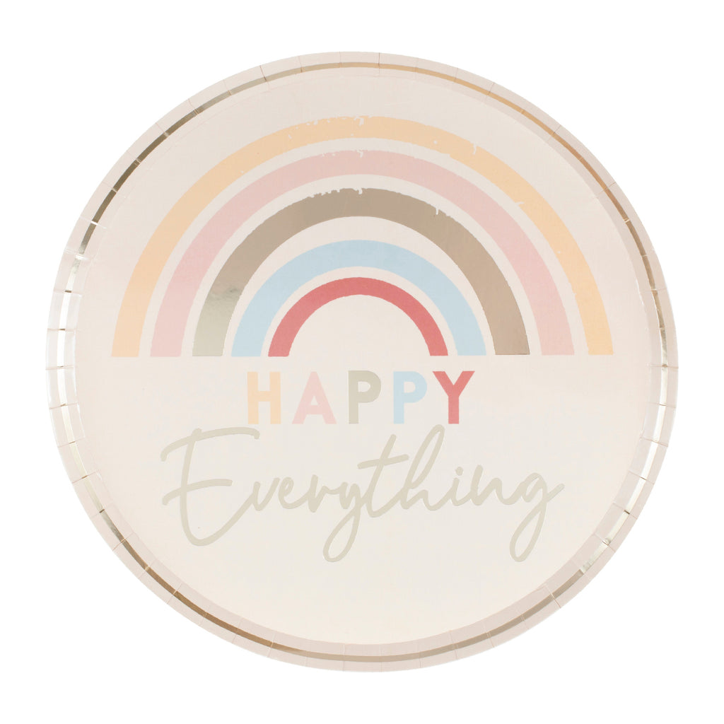 Happy Everything Natural Rainbow Plates- 5 Inner Pack