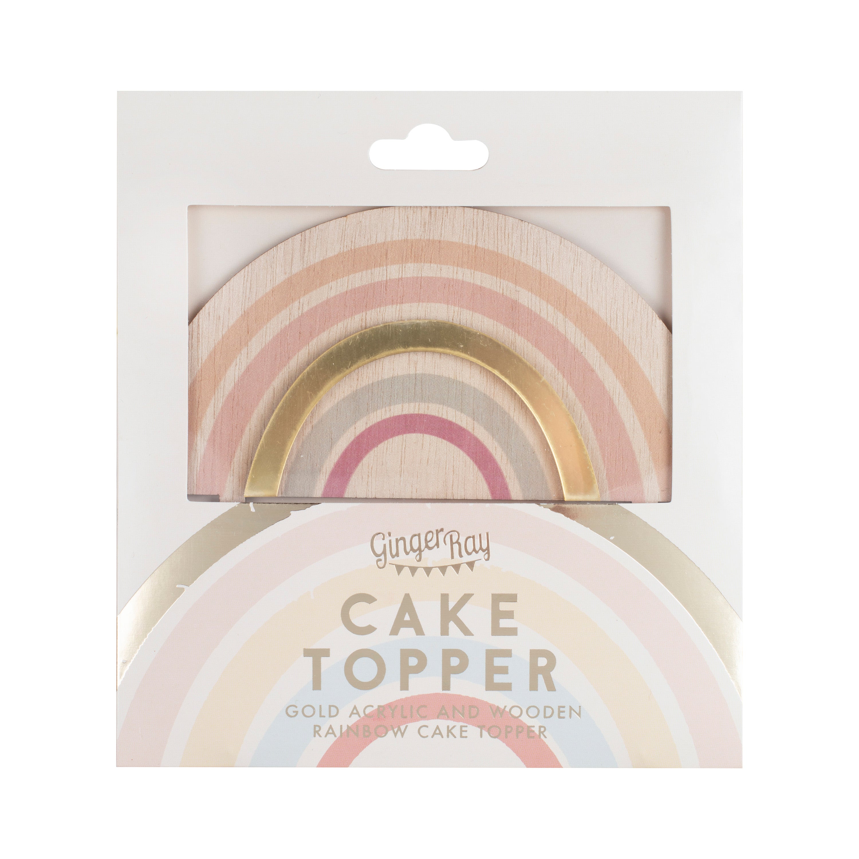 Wooden And Acrylic Rainbow Cake Topper