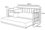 Harlow Black Metal Day Bed With Trundle