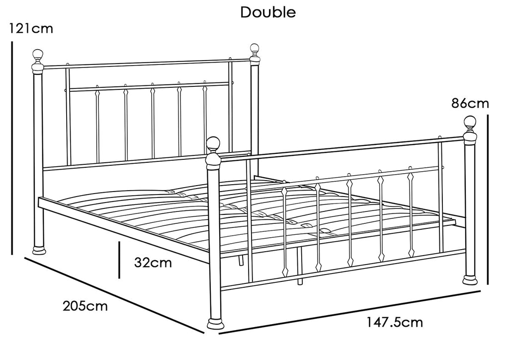Harpenden Brushed Brass Metal Bed