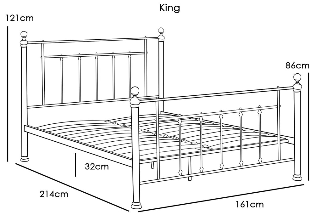 Harpenden Brushed Brass Metal Bed