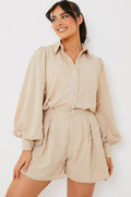 Textured Dobby Detail Co-Ord Shorts