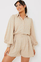 Textured Dobby Detail Co-Ord Shorts