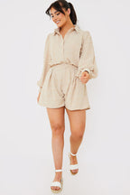 Textured Dobby Detail Co-Ord Shorts
