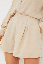 Textured Dobby Detail Co-Ord Shorts
