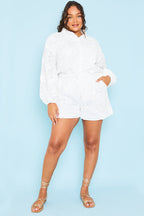 Floral Applique Drawstring Co-Ord Shorts