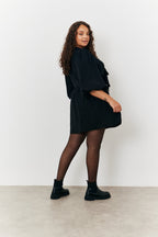 Puff Sleeve Bow Detail Mini Dress