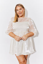 Cream Organza Babydoll Mini Dress