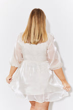 Cream Organza Babydoll Mini Dress