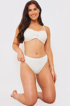 Control Textured High Waist Bikini Bottoms