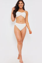 Control Textured High Waist Bikini Bottoms