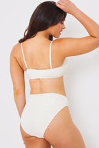 Control Textured High Waist Bikini Bottoms