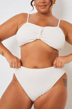 Control Textured High Waist Bikini Bottoms