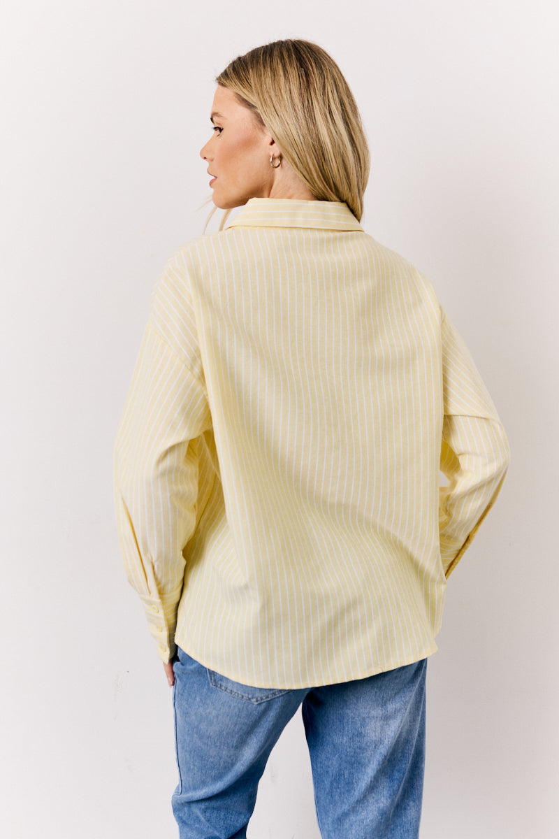 Yellow Oversized Stripe Shirt