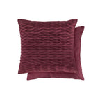 Henley Bordeaux Red Pleated Velvet Cushion Covers (Pair)