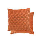 Henley Burnt Orange Pleated Velvet Cushion Covers (Pair)