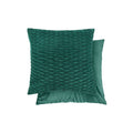 Henley Emerald Green Pleated Velvet Cushion Covers (Pair)