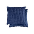 Henley Navy Blue Pleated Velvet Cushion Covers (Pair)