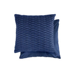 Henley Navy Blue Pleated Velvet Cushion Covers (Pair)