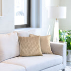 Henley Stone Pleated Touch Velvet Cushion Covers (Pair)
