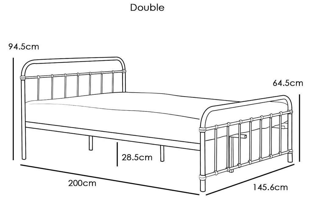 Henley Victorian White Metal Bed