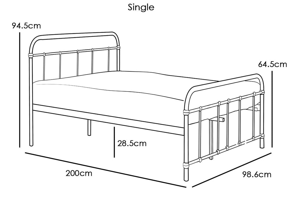 Henley Victorian Black Metal Bed