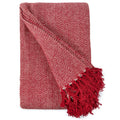 Herringbone Red Recycled Cotton Throw