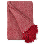 Herringbone Red Recycled Cotton Throw