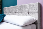 Highclere Crushed Silver Velvet Bed