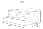 Holyrood Grey Fabric Day Bed With Trundle