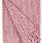 Blush Pink Honeycomb Recycled Cotton Throw