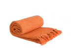 Orange Honeycomb Recycled Cotton Throw