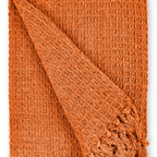 Orange Honeycomb Recycled Cotton Throw