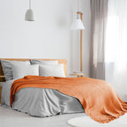 Orange Honeycomb Recycled Cotton Throw