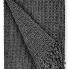 Charcoal Honeycomb Recycled Cotton Throw