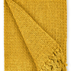 Ochre Honeycomb Recycled Cotton Throw