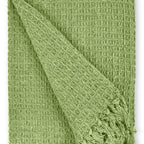 Pistachio Green Honeycomb Recycled Cotton Throw