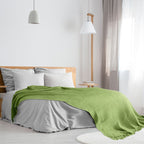Pistachio Green Honeycomb Recycled Cotton Throw
