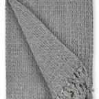 Silver Honeycomb Recycled Cotton Throw