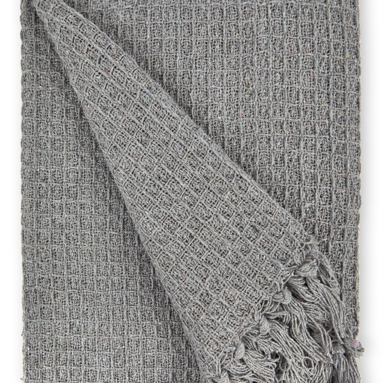 Silver Honeycomb Recycled Cotton Throw