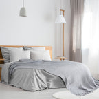 Silver Honeycomb Recycled Cotton Throw