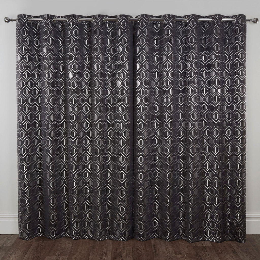 Hartford Charcoal Grey Thermal Blackout Eyelet Curtains