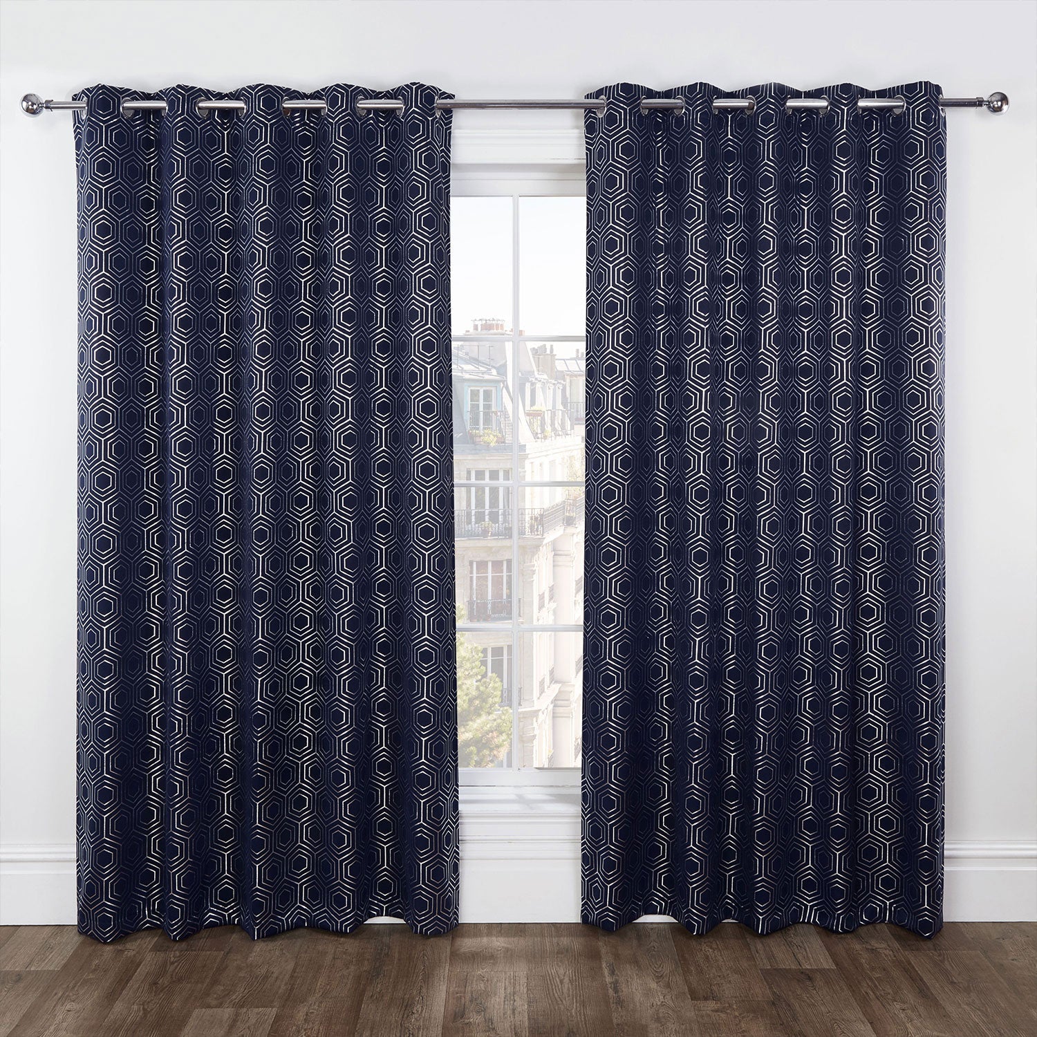Hartford Navy Blue Thermal Blackout Eyelet Curtains