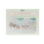 Hello World Rose Gold Baby Shower Bunting